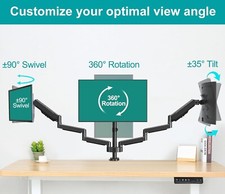 Mount Pro Triple Monitor Desk Mount, Fits 13 to 27 Inch LCD Computer Monitor picture