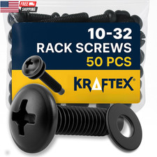 10-32 Rack Screws 50-Pack - Versatile Server Rack Accessories for Network Cabine picture