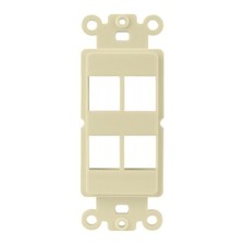Construct Pro 4-Port Single Gang Keystone Decora Style Insert Strap (Ivory) picture