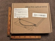 External USB Ultra Thin DVD CD RW Optical Drive Burner Player - 2 USB Cables picture