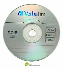 10 VERBATIM 52X Blank CD-R CDR Logo Branded 700MB Media Disc in Paper Sleeves picture