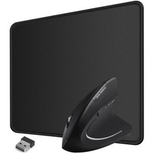 100% Brand New 2.4G Wireless Vertical Optical Mouse&Mouse Pad with Stitched f PC picture