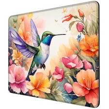 Pad Floral Hummingbird Square Mousepad Desk Mat with Non Slip Base, Stitched ... picture