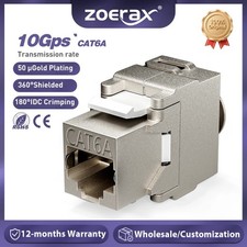  ZoeRax 10PCS Keystone Module Jacks CAT6A Shielded Keystone Jack RJ45 Cat 6A picture