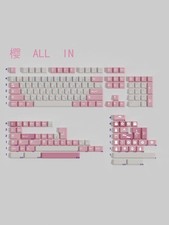 Skura Keycap Pink White PBT Dye Subs Cherry Profile Keycap Set picture