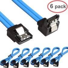 6 Pack 90 Degree Right-Angle SATA III Cable 6.0 Gbps with Locking Latch 18Inch ( picture