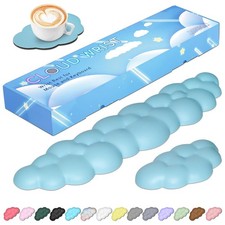 JIKIOU Upgrade Leather Cloud Wrist Rest for Keyboard and Mouse & Cup Pad picture