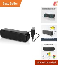 USB Computer Speakers Stereo Sound Enhanced Bass Portable Mini Sound Bar for PCs picture
