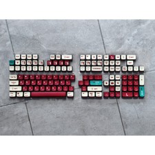Deep Red Retro PBT Keycaps set Nintendo NES Style for MX Mechanical Keyboards picture