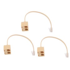RJ11 Double Holes Female Telephone Wire Cord Inline Connector Splitter 3 Pcs picture
