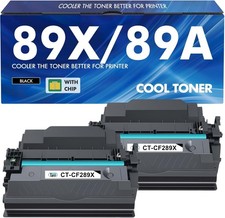 89X 89A Black Toner Cartridge 2 Pack High Yield w Chip for Laser Printers picture
