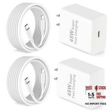 Pixel 10 9 8 7 6 Fast Charger, 2 Pack 45W USB C Super Fast Wall 10FT White picture