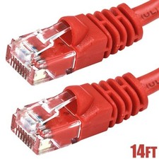 14FT Cat6 RJ45 Network LAN Ethernet UTP Crossover Cable Cord 550Mhz 24AWG Red picture