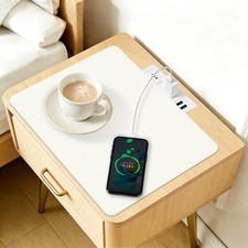 Amerbro PU Leather Desk Protector Mat, Creamy-white 13.8