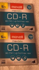 Maxell CD-R Maxdata 80 Min 700mb 5 Pack Blank CDs NEW, SEALED LOT OF 2 picture