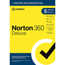 NORTON 360 DELUXE 2026 ANTIVIRUS INTERNET SECURITY 5 DEVICES 1 YEAR PREPAID VPN picture