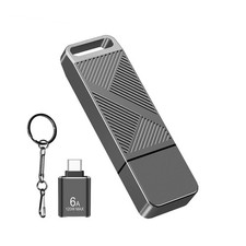 32GB FAT32 USB 3.0 Flash Drive with USB3.0 C Adapter and Keychain Grey picture