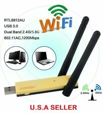 USB 3.0 1200Mbps Long Range AC1200 Dual Band 5GHz Wireless WiFi Adapter Antennas picture