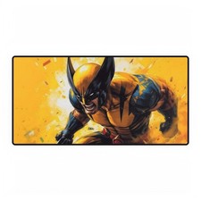 Wolverine Charging Forward Dynamic Yellow Suit Mouse Pad Desk Mats Marvel Comics picture