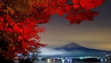 Landscape nature red leaves mountains mount fuji Custom Gaming Mat Desk picture