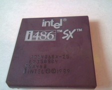 Rare Rare CPU computer chip - intel i486 SX A80486SX-25 L2350804 SX468 232 picture