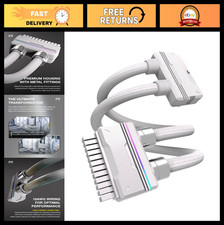 24-Pin PSU Extension Cable - ARGB Dual-Tube, 16AWG Tinned Copper, ATX, White picture