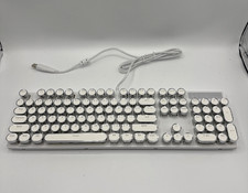 Full Size Gaming Keyboard Corded Mechanical Blue Lights White picture