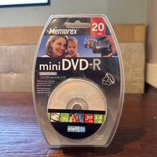Memorex MINI DVD-R 1.4 GB 30 Min Single Sided 20 Pack Brand New Sealed HTF picture