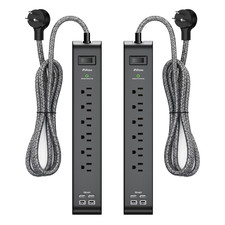 Mifaso 2 Pack Surge Protector Power Strip 6 Outlets 4 Usb Ports 5-Foot Long picture