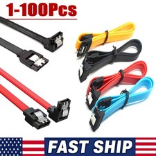 SATA III Cable 6Gbps 90 Degree Right Angle Locking Latch 18 Inches for HDD Lot picture