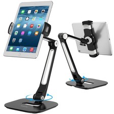 AboveTEK Tablet Stand, Multi-Angle Adjustable iPad Stand Holder, 360° Black picture