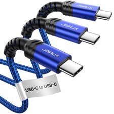 JSAUX 3-Pack USB C to C Cable 100W 10ft+6.6ft+3.3ft, Blue  picture
