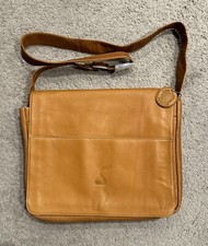 Andrew Philips Tan Leather Shoulder Bag, Attached, Computer Bag, Brand New picture