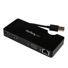 StarTech USB 3.0 Travel Mini Dock, HDMI Or VGA, USB & GbE (USB3SMDOCKHV) picture