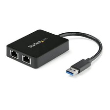 Startech USB32000SPT USB TO ETHERNET ADAPTER DUAL USB 3.0 GIGABIT 2-PORT NTWK DO picture