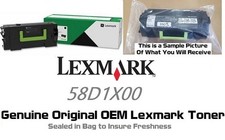 Mostly New Genuine Lexmark 58D1X00 Toner Cartridge -85% Toner Remaining - TESTED picture