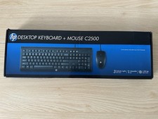 HP C2500 Wired Keyboard Mouse Combo USB Full Size Black Open Box picture