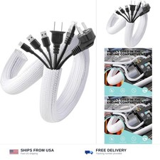 AGPTEK White Cable Sleeve, 2 Pack 5ft - 1.2 Inch Cable Management, Desk Cord ... picture