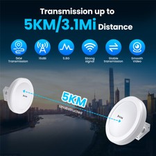 Point to Point Wireless Bridge 1200Mbps Outdoor CPE 5KM WiFi Extender PTP/PTMP picture