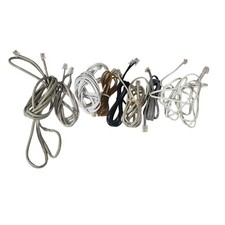Assorted Telephone RJ11 and Ethernet RJ45 Networking Cable Lot White Grey Black picture