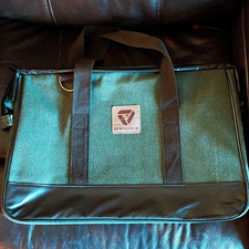 DIVIAGGIO Green Canvas Solid Laptop Case Bag with Black Trim Carry Handles picture