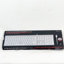 Macally Ultra Slim Full Size USB Wired Keyboard for Mac with Number Pad White picture