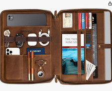Awesometik Leather Organizer,Laptop Bag Genuine Full Grain Leather, Crazy Horse picture