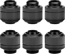 6 Pack Copper Compression Fitting G1/4 for PC Water Cooling Soft Hoses picture