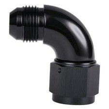 90 Degree Male to Female Swivel Full Flow Fitting Adapter 8AN Black - 90 Degree picture
