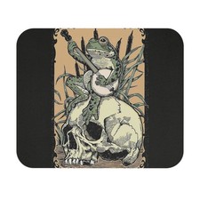 Frog Toad on Skull Banjo Mouse Pad Gothic Amphibian Illustration Horror Custom  picture