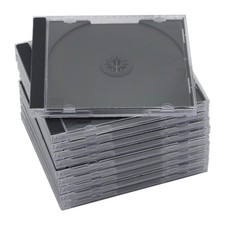 QTY 20 Standard Clear Single CD Jewel Storage Cases 1- Disc Assembled Black NEW. picture
