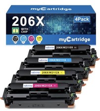 206X Toner Cartridges 4 Pack High Yield (with Chip) Replacement for HP 206X 206A picture