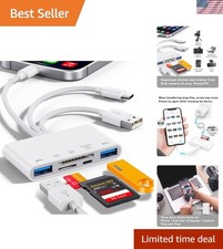 Versatile 5-in-1 Memory Card Reader with Charging Port for iOS and USB-C Devices picture