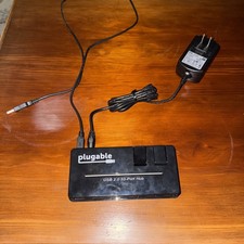 Plugable USB Hub, 10 Port - USB 2.0 with Two Flip-Up Ports + Power & USB Cable picture